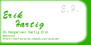 erik hartig business card